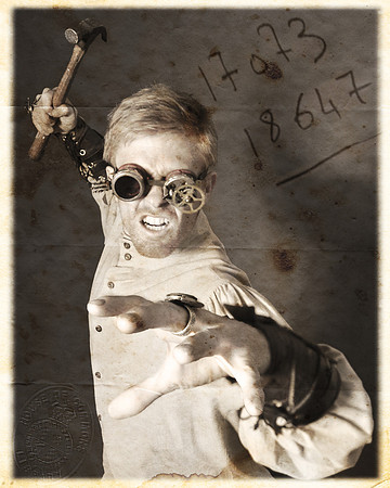 Steampunk Killer with Hammer 186a